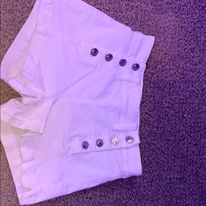 White jean shorts